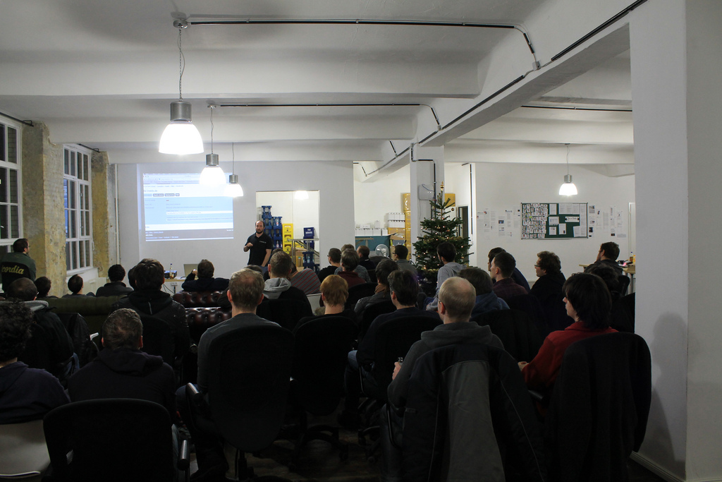 First meetup I moderated. Photo by @wikimatze (link)